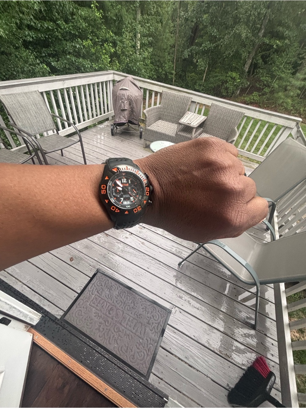 Carbon 14 Men's Black and Orange Chronograph Watch